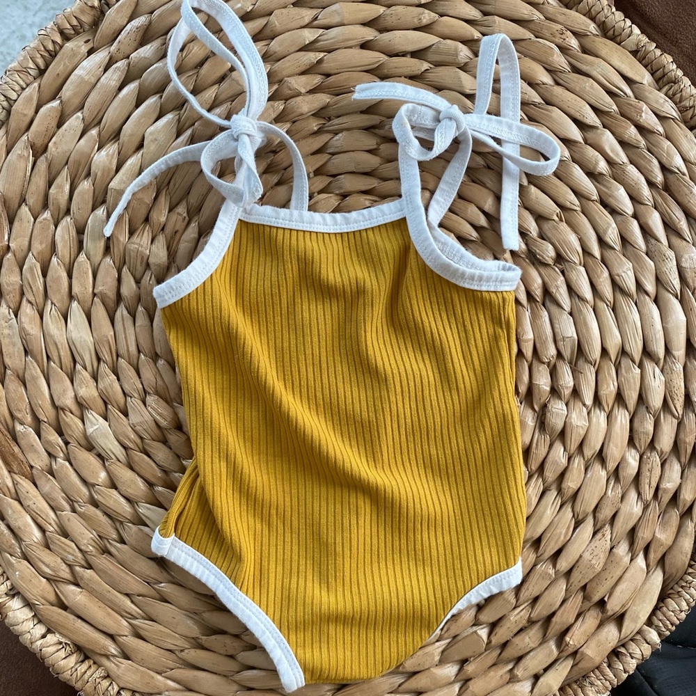 COPY - Mustard Bodysuit with should ties